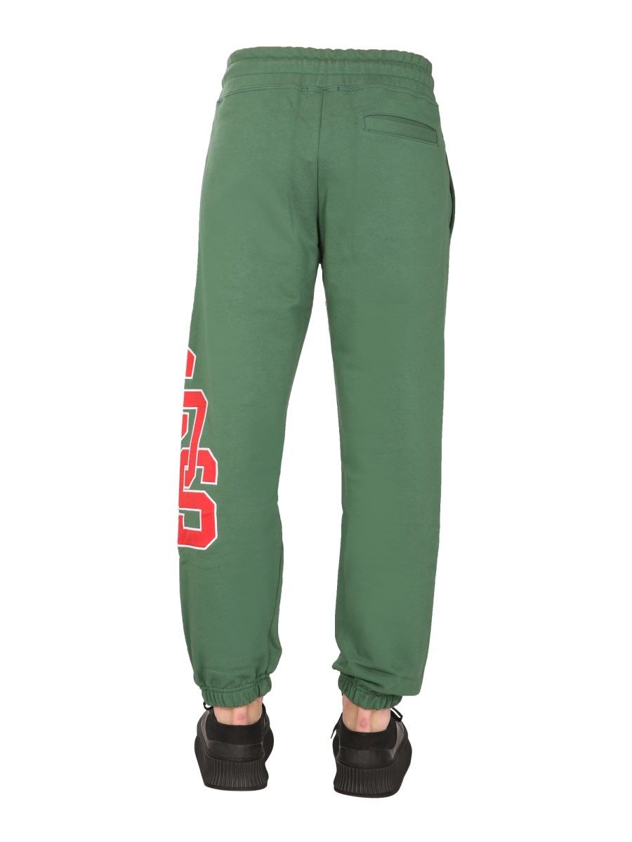 GCDS PANTALONE JOGGING IN FELPA DI COTONE CON LOGO COLLEGE