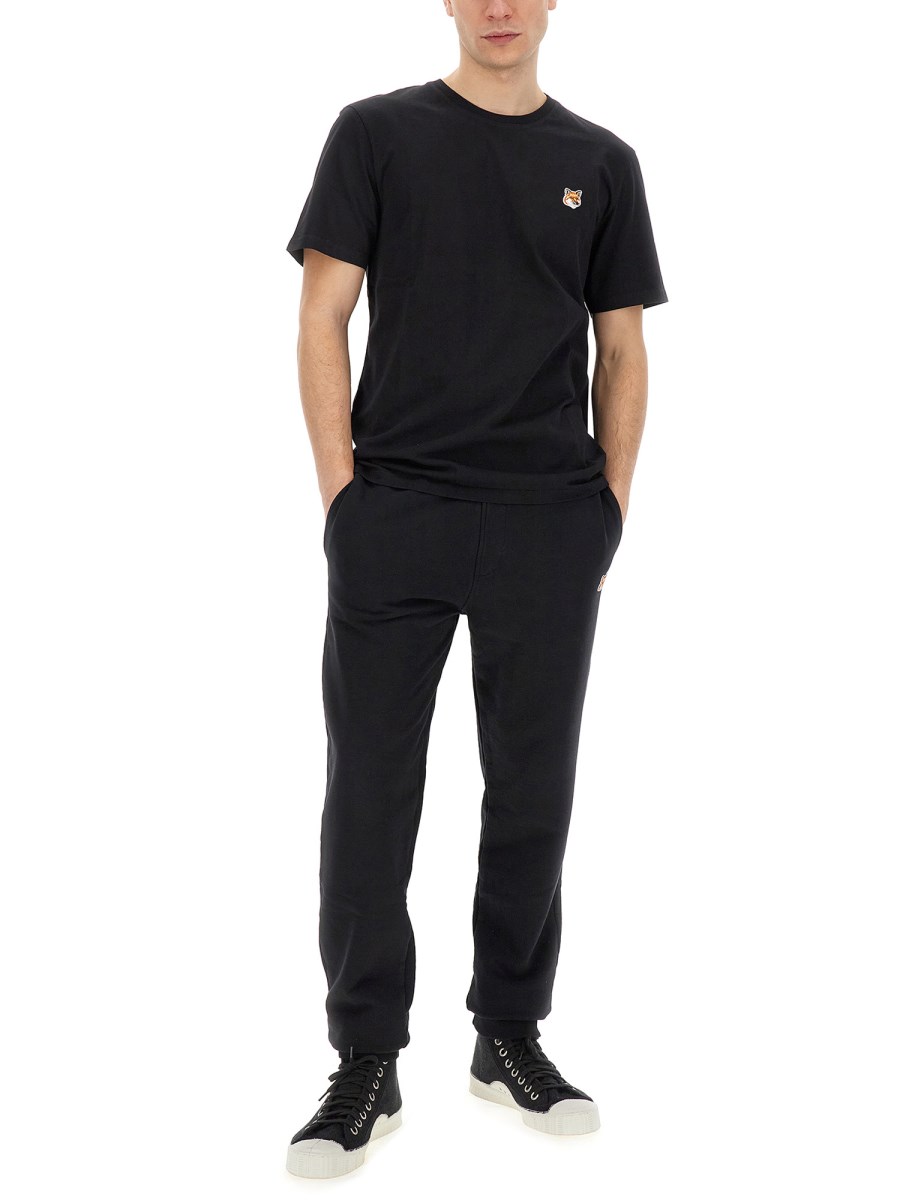 MAISON KITSUNÉ PANTALONE JOGGING IN FELPA DI COTONE CON LOGO