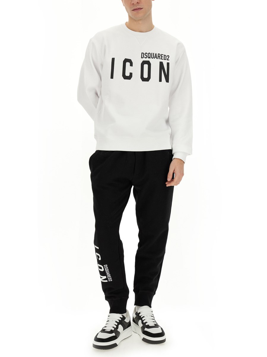 DSQUARED PANTALONE JOGGING IN FELPA DI COTONE CON STAMPA LOGO