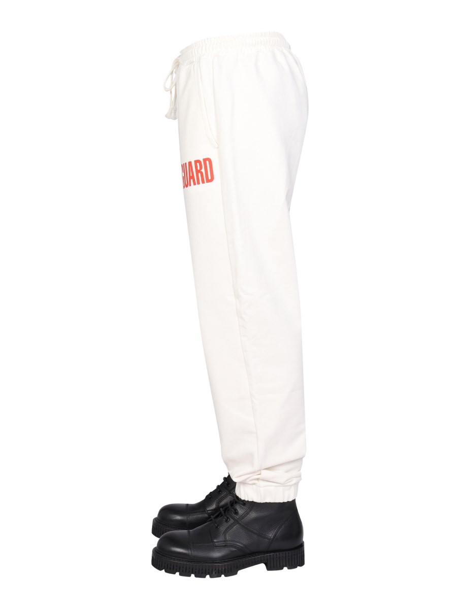 HELMUT LANG PANTALONE JOGGING IN JERSEY DI COTONE CON STAMPA LOGO