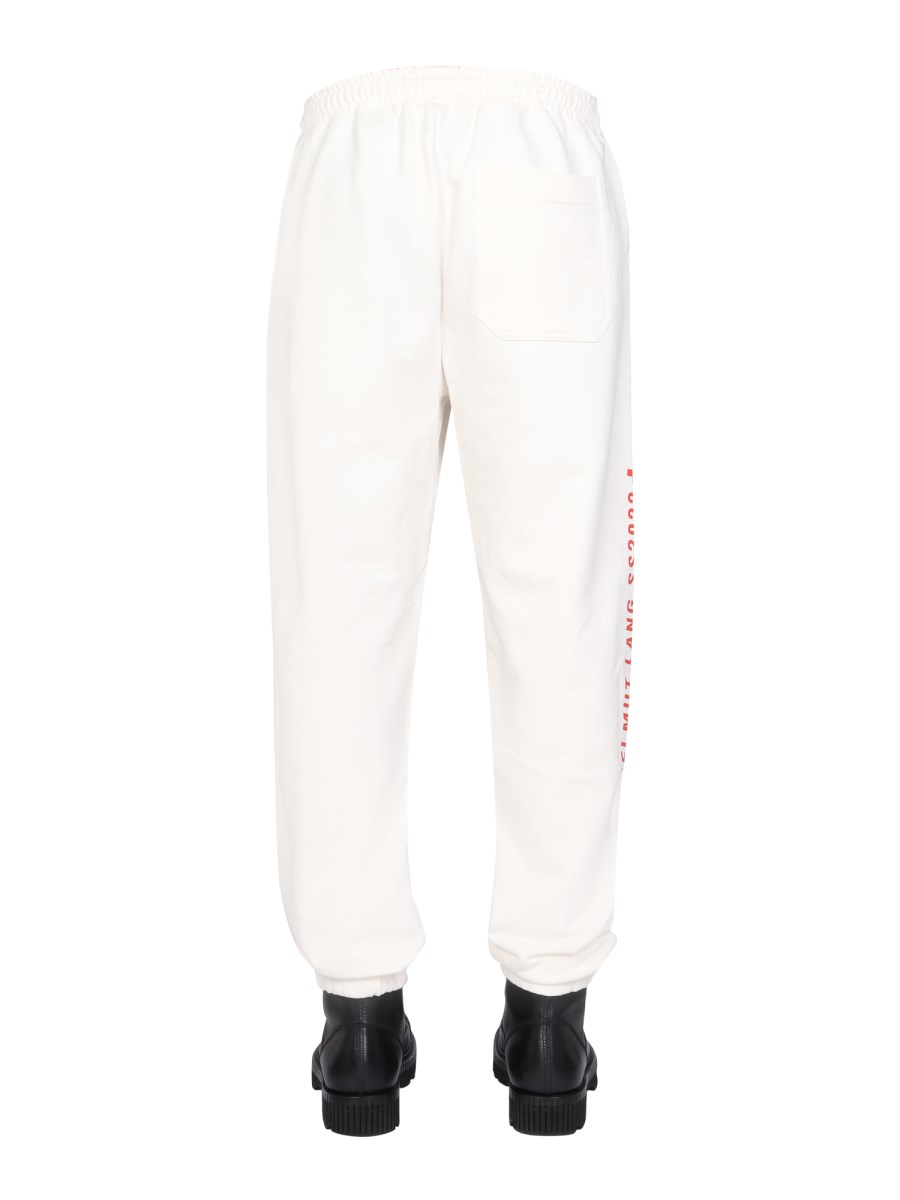 HELMUT LANG PANTALONE JOGGING IN JERSEY DI COTONE CON STAMPA LOGO