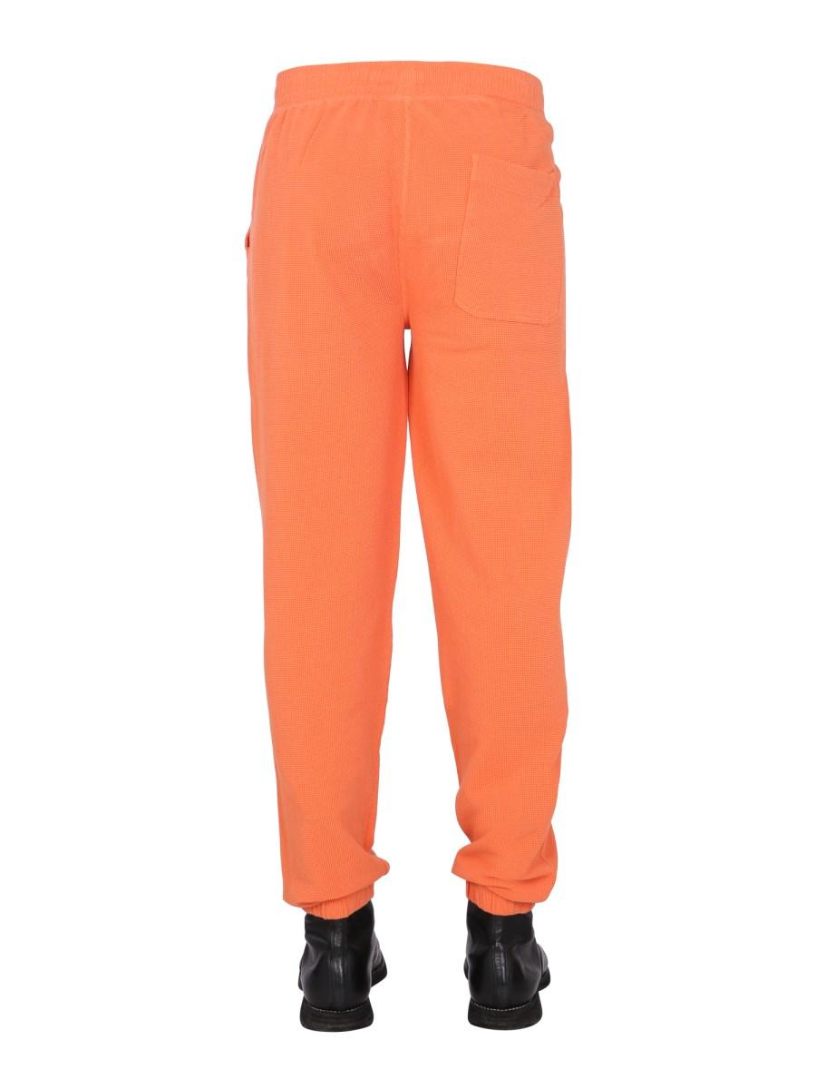 HELMUT LANG PANTALONE JOGGING IN MAGLIA WAFFLE CON LOGO