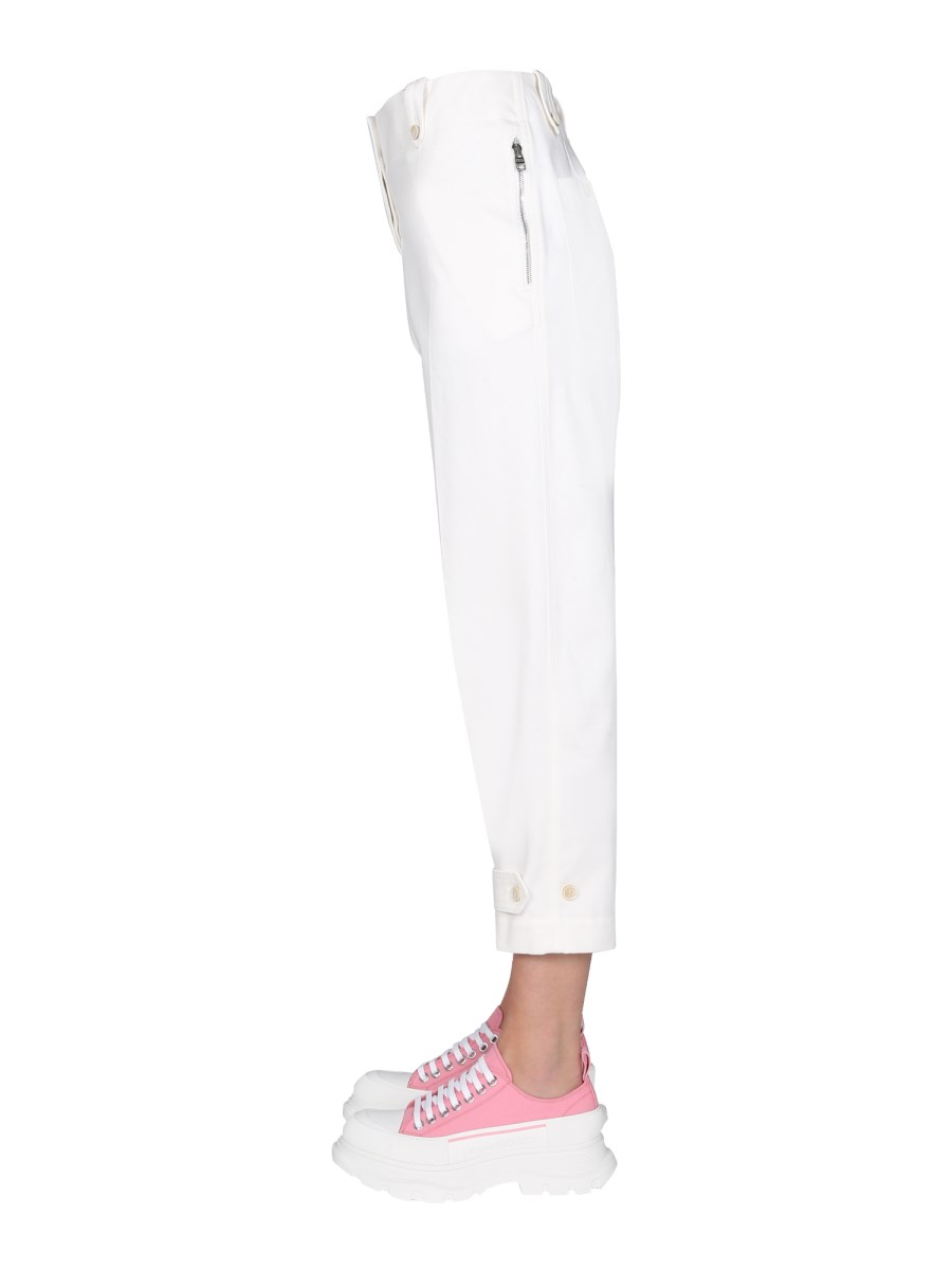 ALEXANDER McQUEEN PANTALONE MILITARE IN GABARDINE DI COTONE