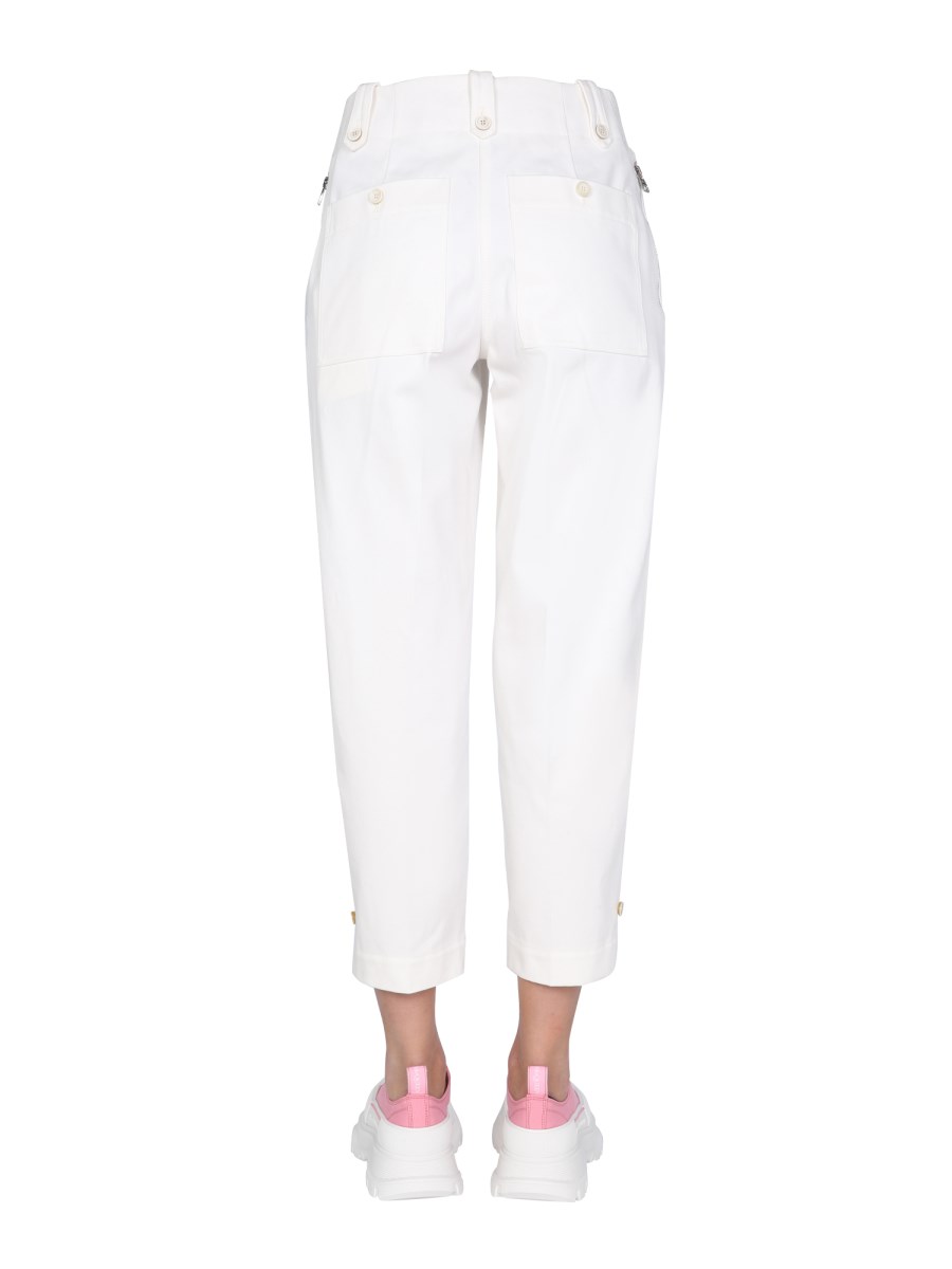 ALEXANDER McQUEEN PANTALONE MILITARE IN GABARDINE DI COTONE