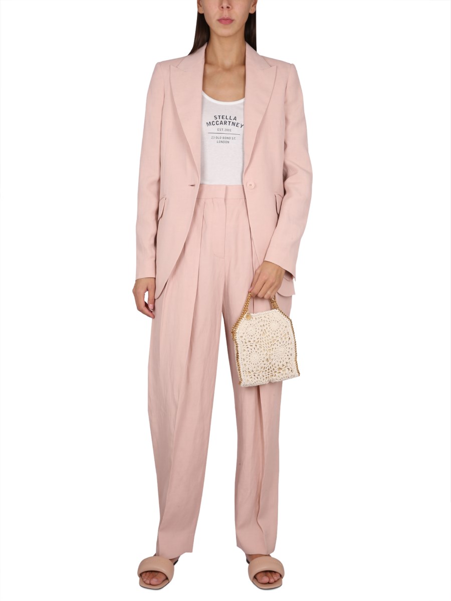 STELLA McCARTNEY PANTALONE MORBIDO A GAMBA DRITTA IN LINO