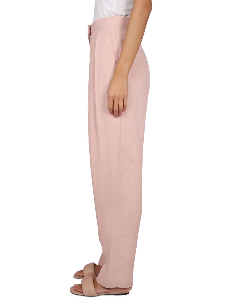 STELLA McCARTNEY PANTALONE MORBIDO A GAMBA DRITTA IN LINO