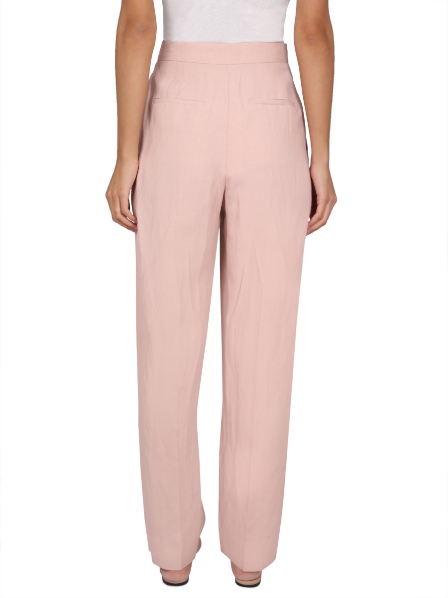 STELLA McCARTNEY PANTALONE MORBIDO A GAMBA DRITTA IN LINO