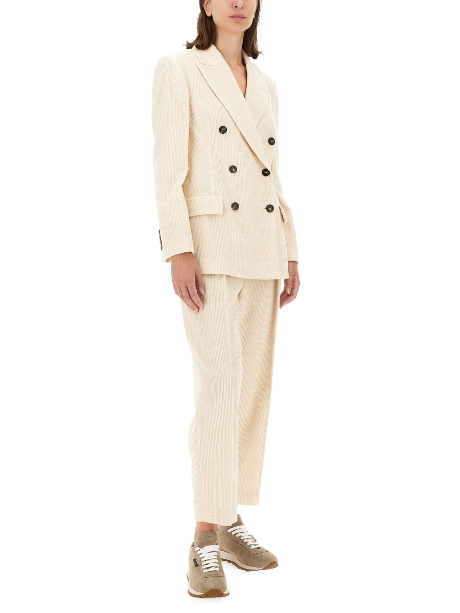 BRUNELLO CUCINELLI PANTALONE REGULAR FIT IN MISTO VISCOSA