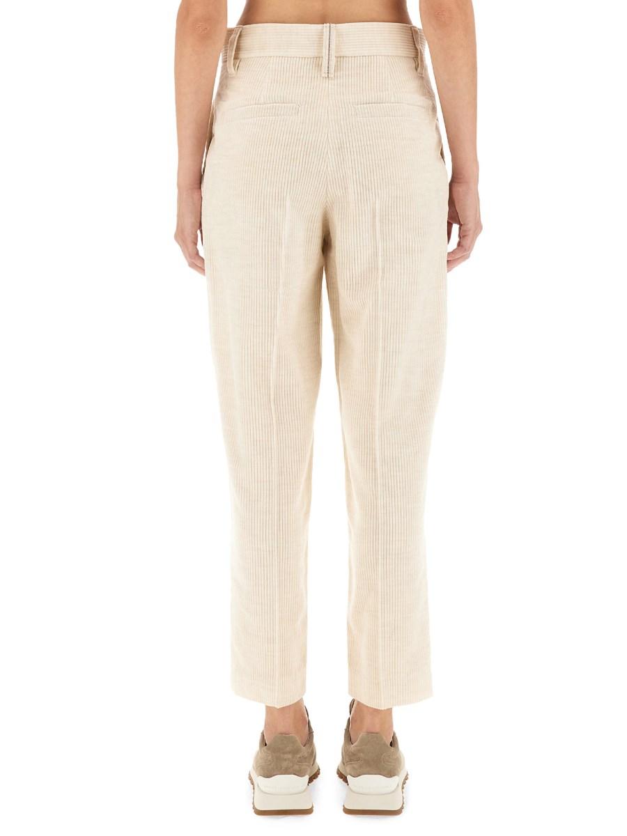 BRUNELLO CUCINELLI PANTALONE REGULAR FIT IN MISTO VISCOSA