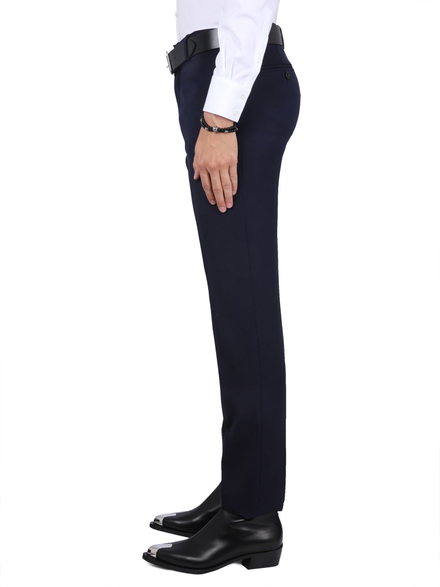 ALEXANDER McQUEEN PANTALONE SARTORIALE A SIGARETTA IN LANA E MOHAIR