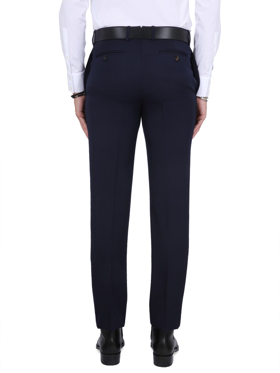 ALEXANDER McQUEEN PANTALONE SARTORIALE A SIGARETTA IN LANA E MOHAIR