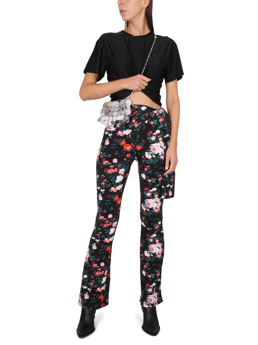 PACO RABANNE PANTALONE SLIM FIT CON STAMPA FLOREALE