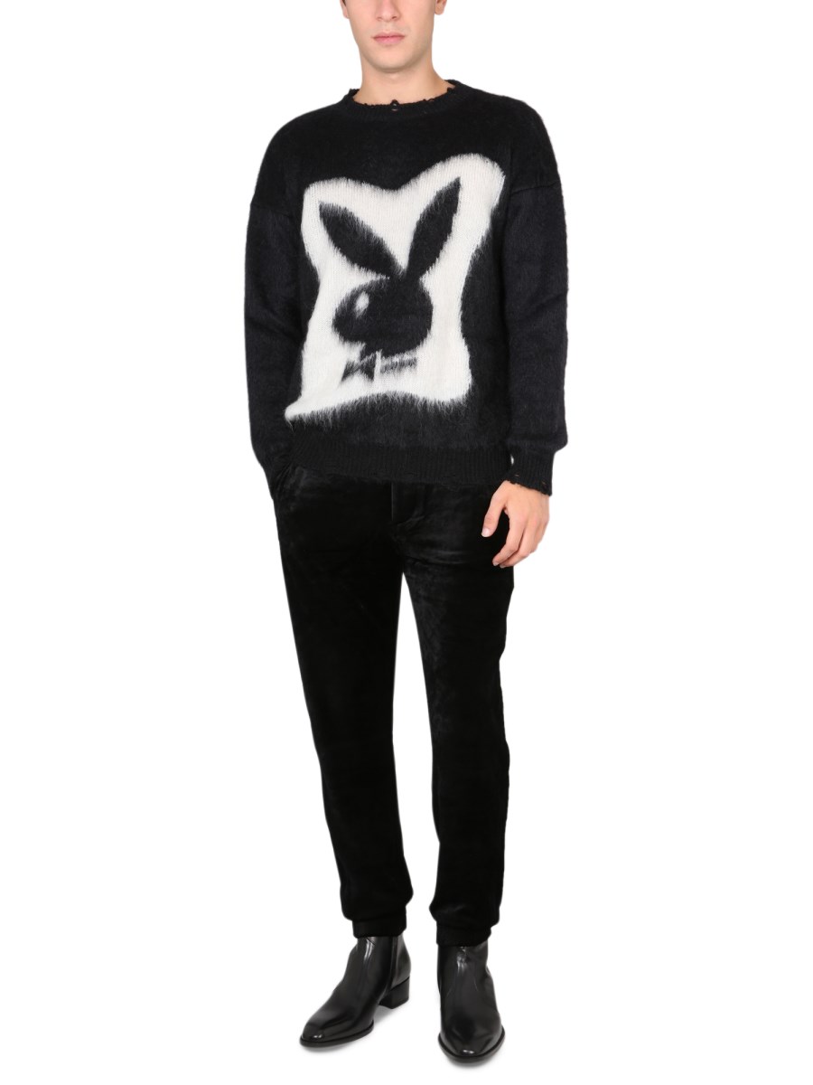 SAINT LAURENT PANTALONE SPORTIVO IN JERSEY DI VELLUTO