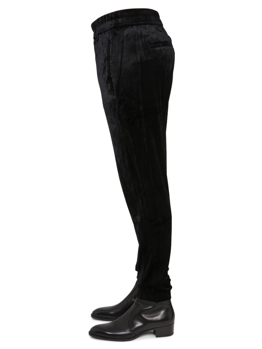 SAINT LAURENT PANTALONE SPORTIVO IN JERSEY DI VELLUTO