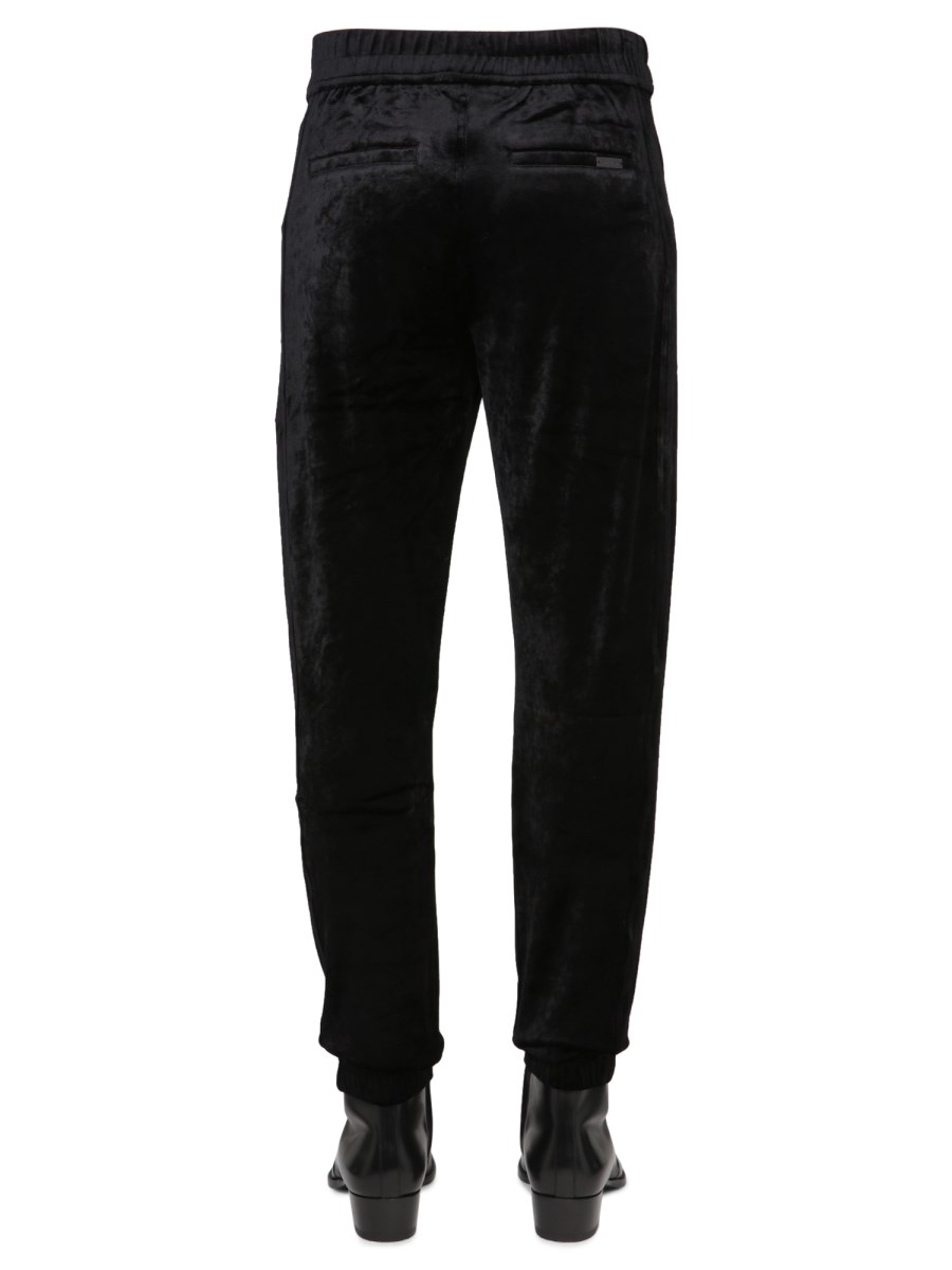 SAINT LAURENT PANTALONE SPORTIVO IN JERSEY DI VELLUTO