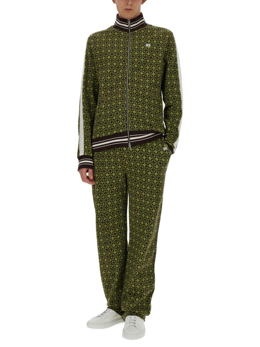 WALES BONNER PANTALONE TRUCK "POWER" CON MOTIVO JACQUARD