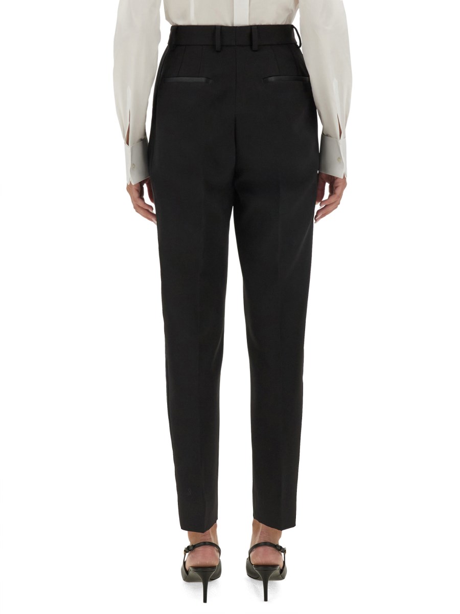 DOLCE & GABBANA PANTALONE TUXEDO SARTORIALE IN GABARDINA DI LANA