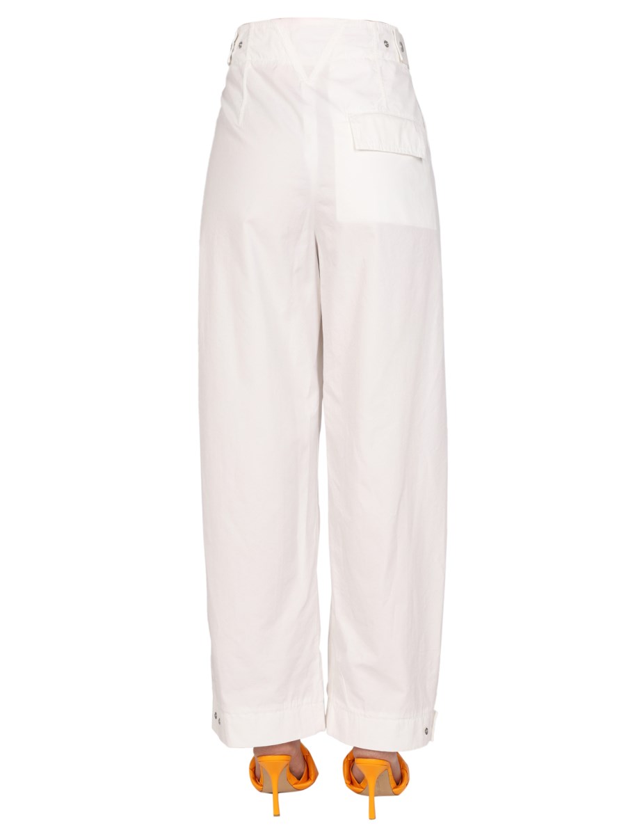 BOTTEGA VENETA PANTALONE WIDE LEG IN COTONE COMPATTO