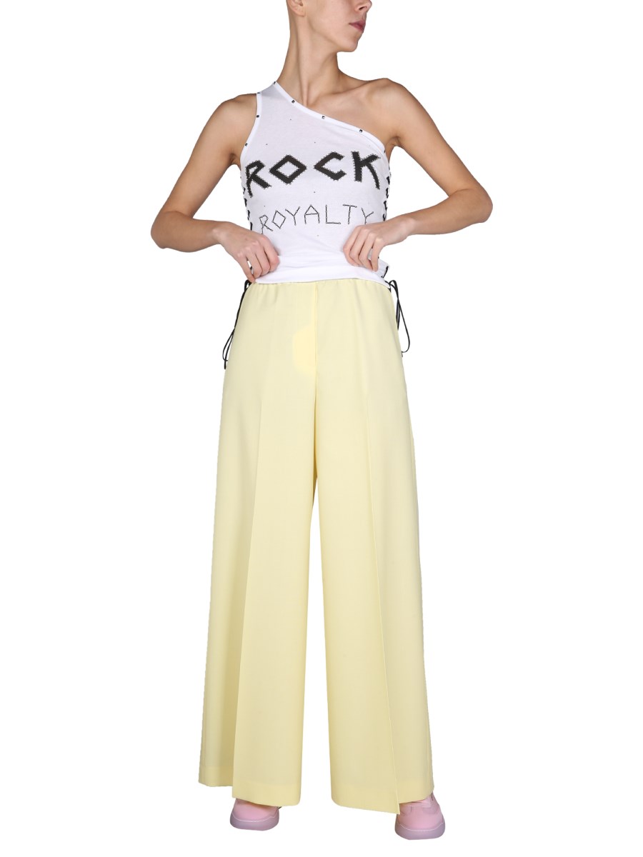STELLA McCARTNEY PANTALONE WIDE LEG IN LANA CON BANDA LOGATA