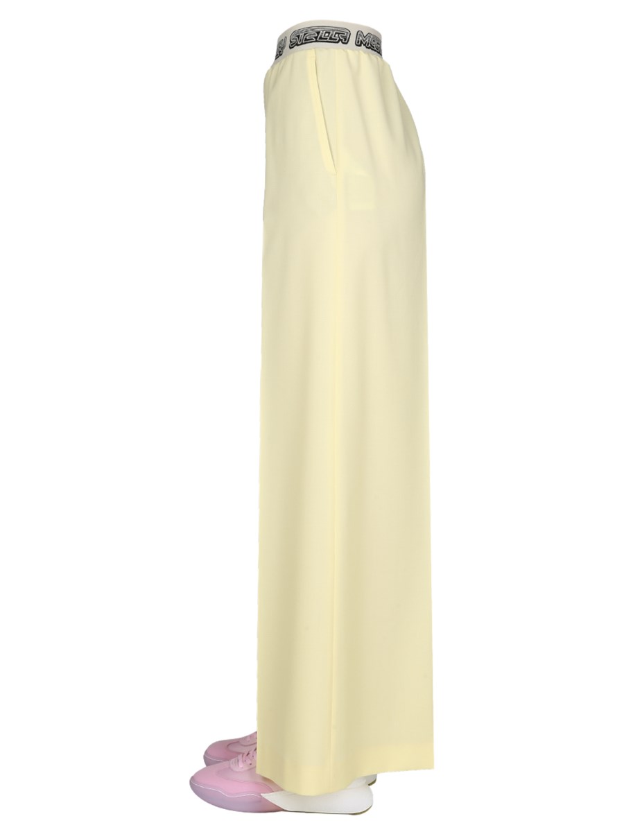 STELLA McCARTNEY PANTALONE WIDE LEG IN LANA CON BANDA LOGATA