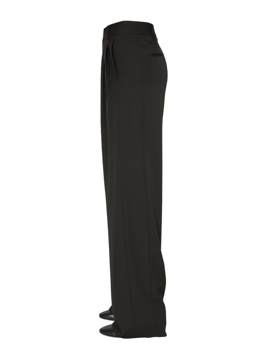 SAINT LAURENT PANTALONECON PIEGA IN GRAIN DE POUDRE