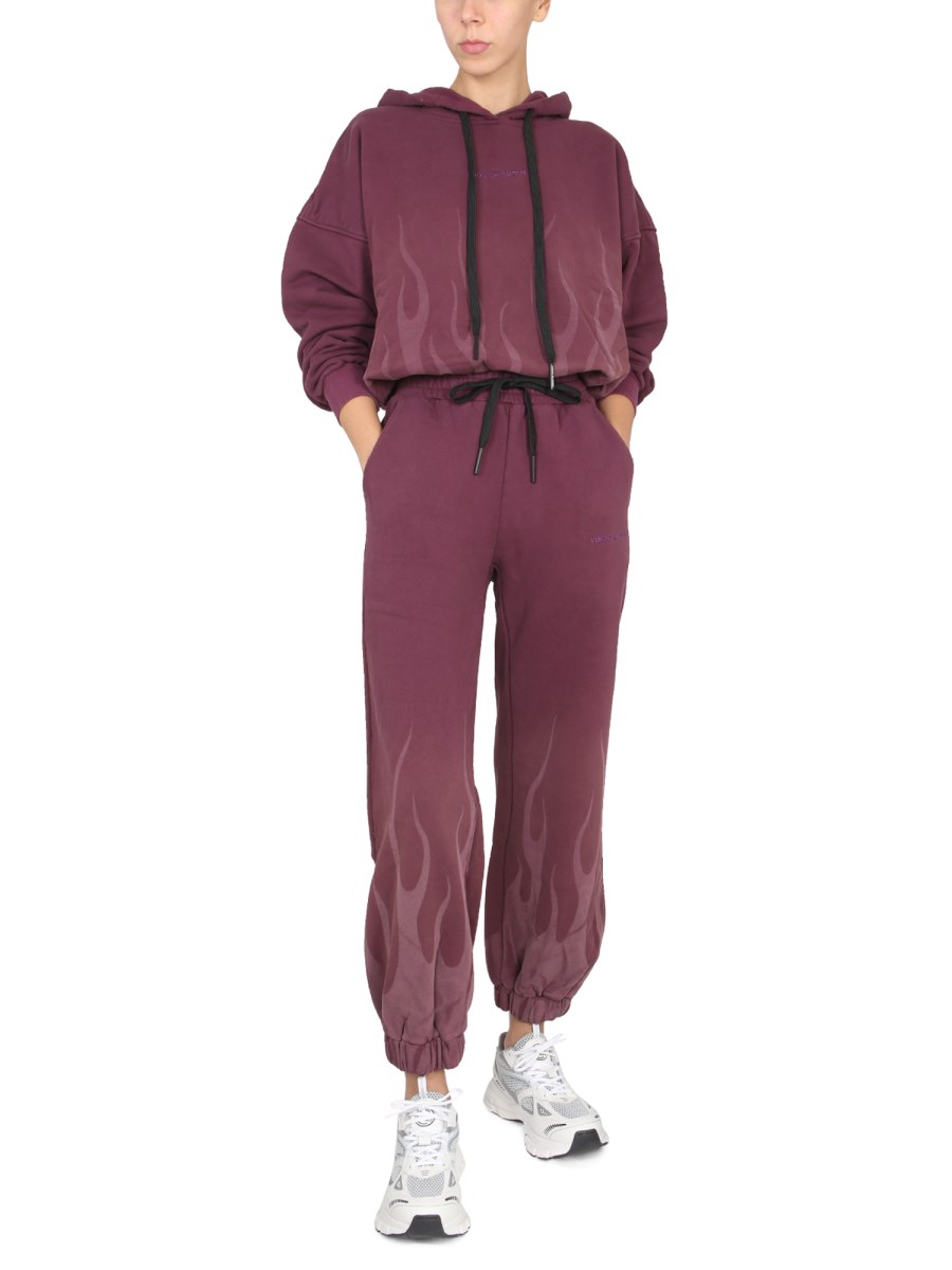 VISION OF SUPER PANTALONI "CORROSIVE FLAMES" IN COTONE