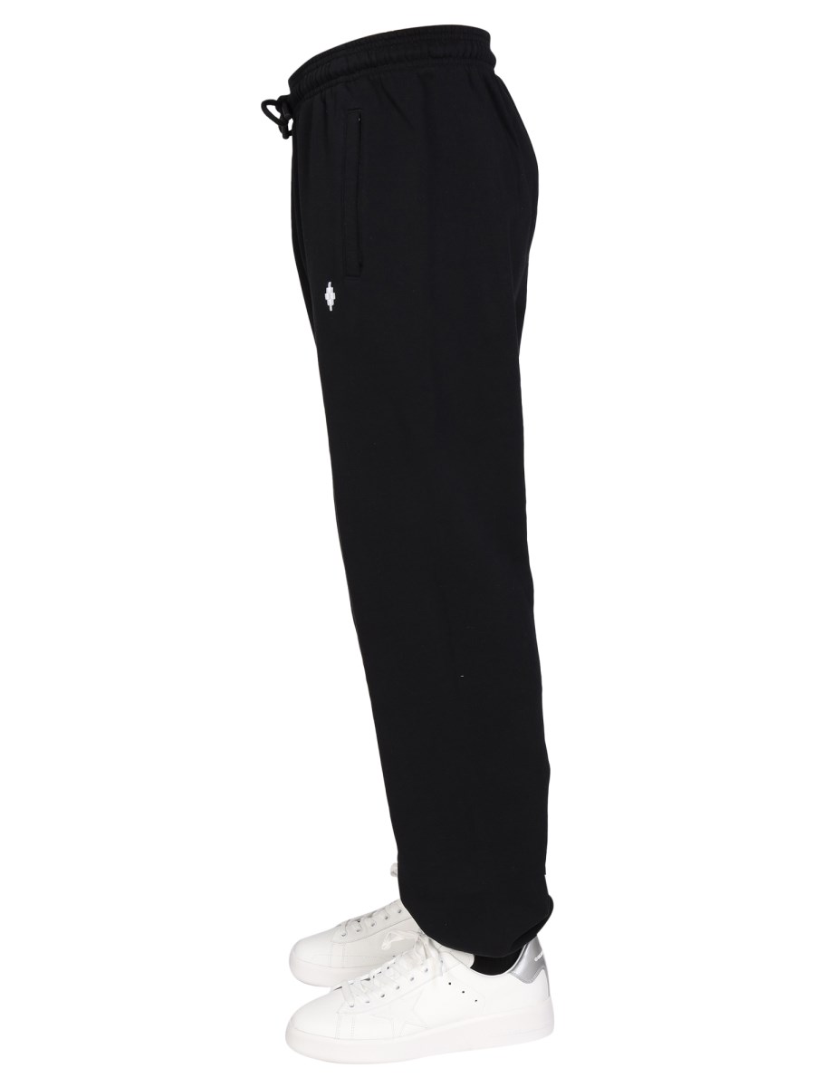 MARCELO BURLON COUNTY OF MILAN PANTALONI DI FELPA DI COTONE CON RICAMO LOGO