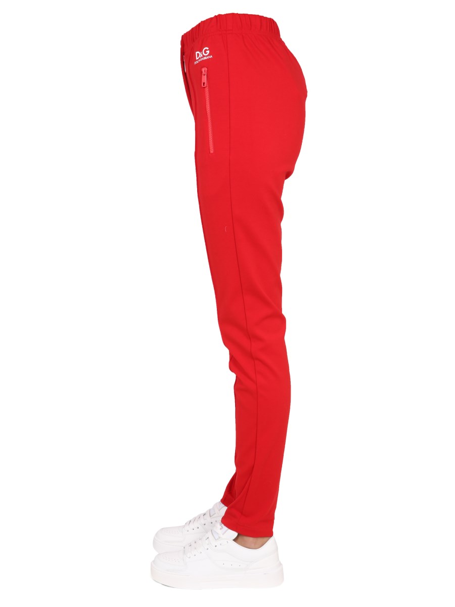 DOLCE & GABBANA PANTALONI IN PUNTO STOFFA CON STAMPA LOGO