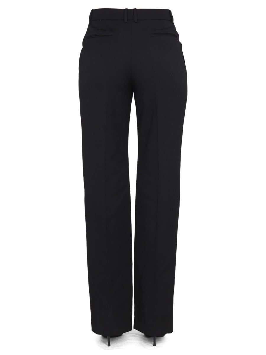 SAINT LAURENT PANTALONI SMOKING A VITA ALTA IN GRAIN DE POUDRE