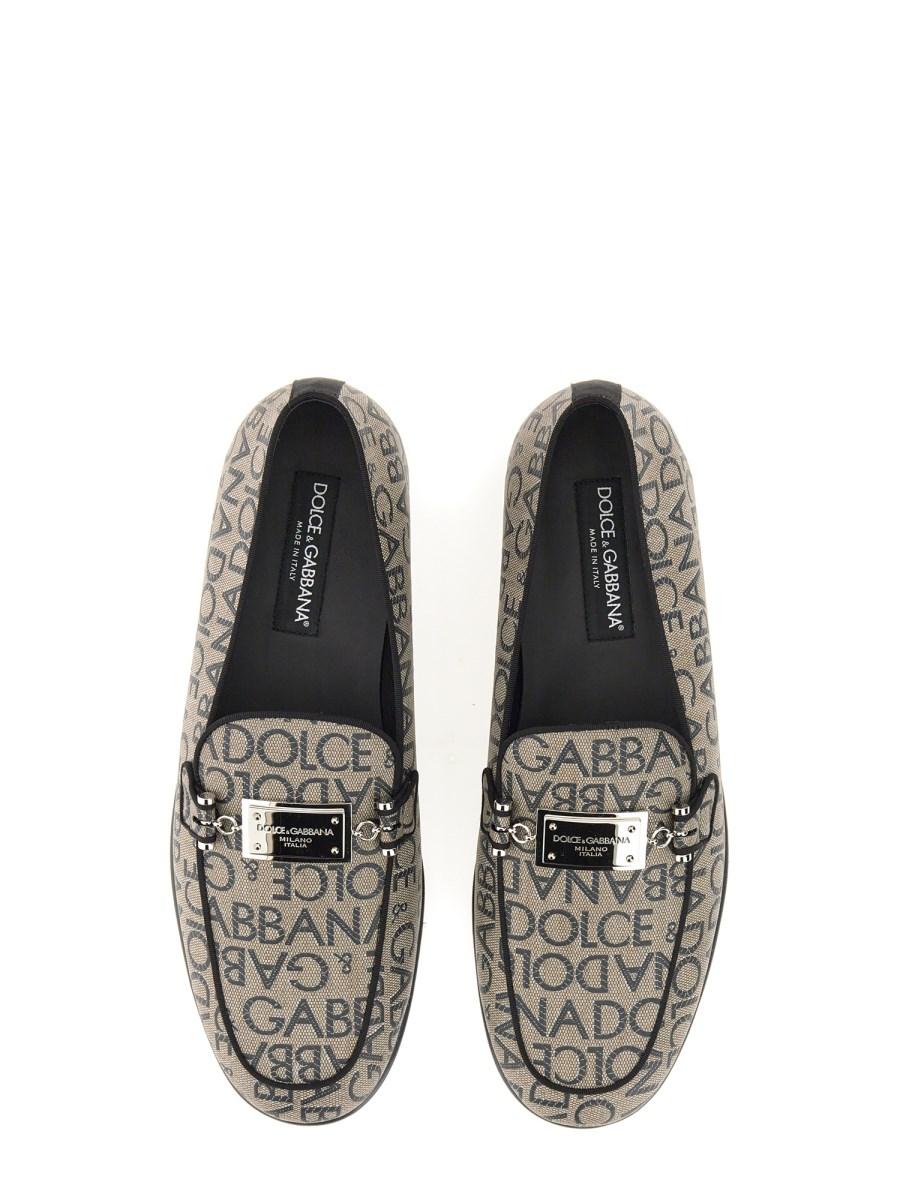 DOLCE & GABBANA PANTOFOLA IN JACQUARD CON ETICHETTA LOGO