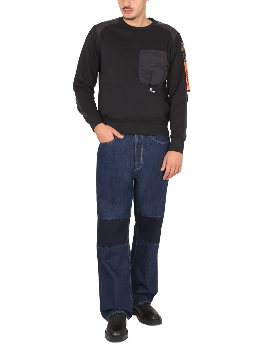 PARAJUMPERS FELPA IN COTONE CON PATCH LOGO