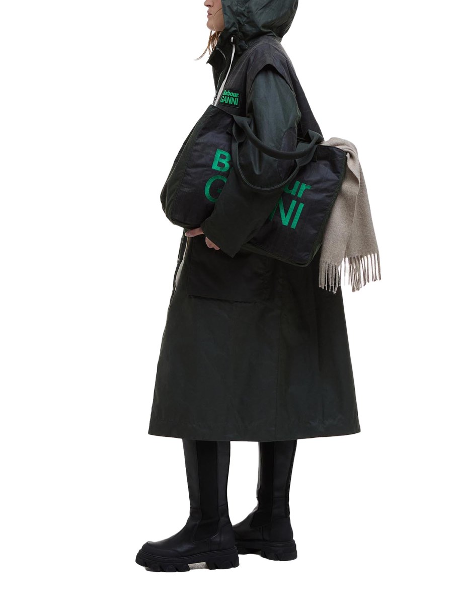 BARBOUR X GANNI PARKA IN COTONE CERATO BARBOUR X GANNI