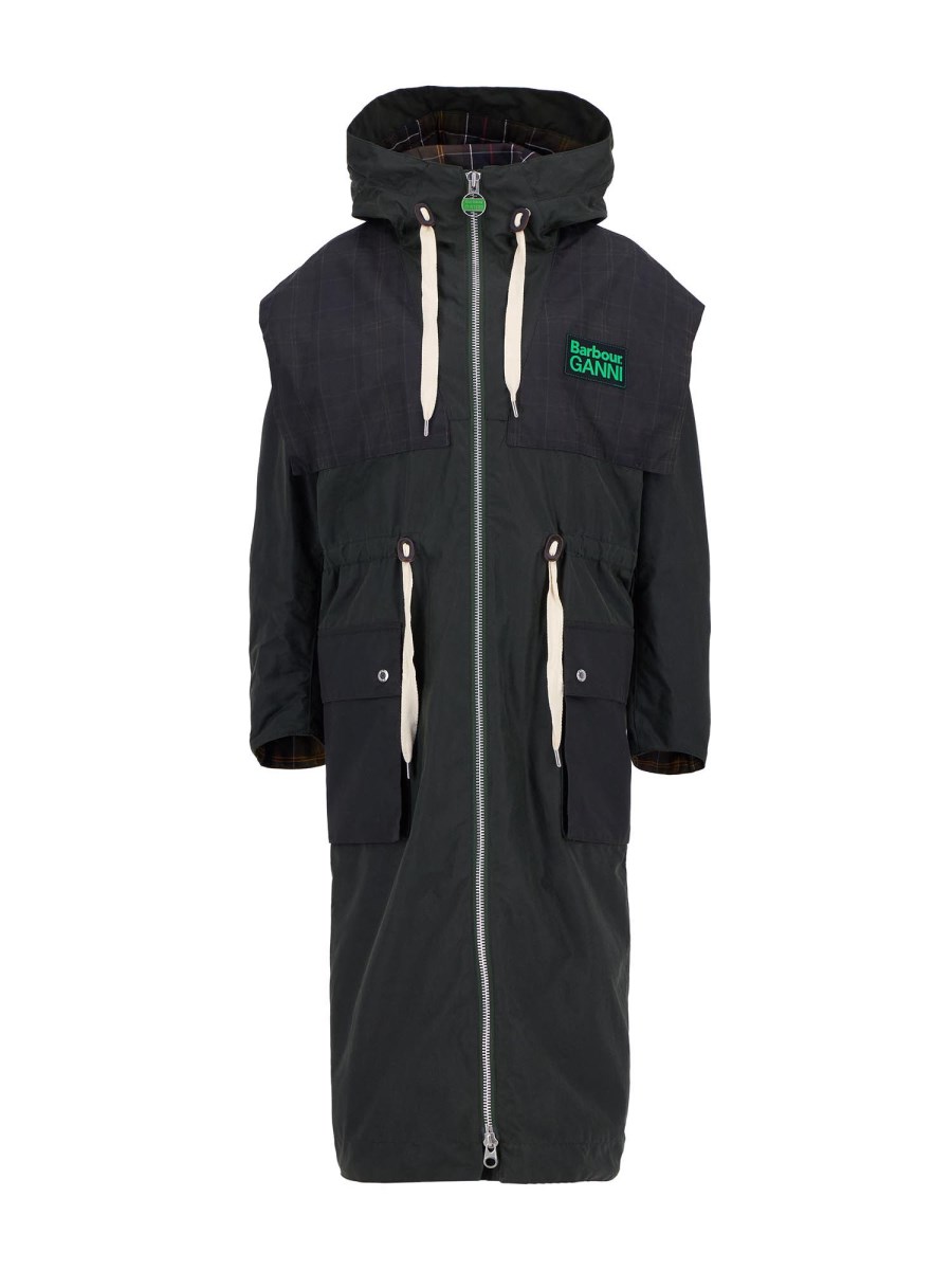 BARBOUR X GANNI PARKA IN COTONE CERATO BARBOUR X GANNI