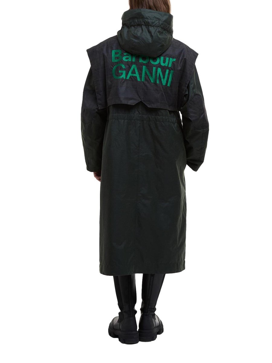 BARBOUR X GANNI PARKA IN COTONE CERATO BARBOUR X GANNI