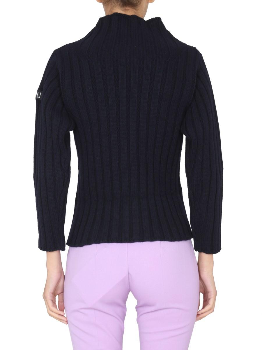 PATOU MAGLIA A COSTE LARGHE IN LANA E CASHMERE