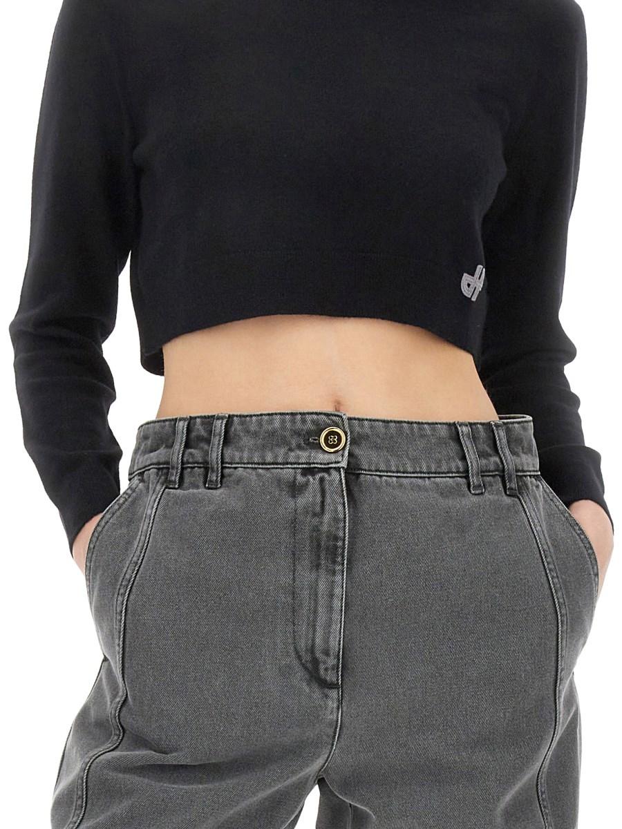 PATOU MAGLIA CROPPED IN LANA E CASHMERE