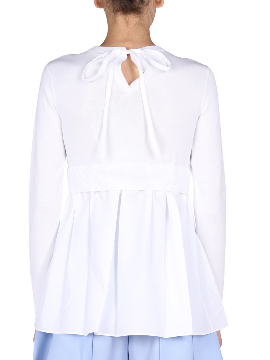 PATOU MAGLIA GIROCOLLO IN COTONE E LANA