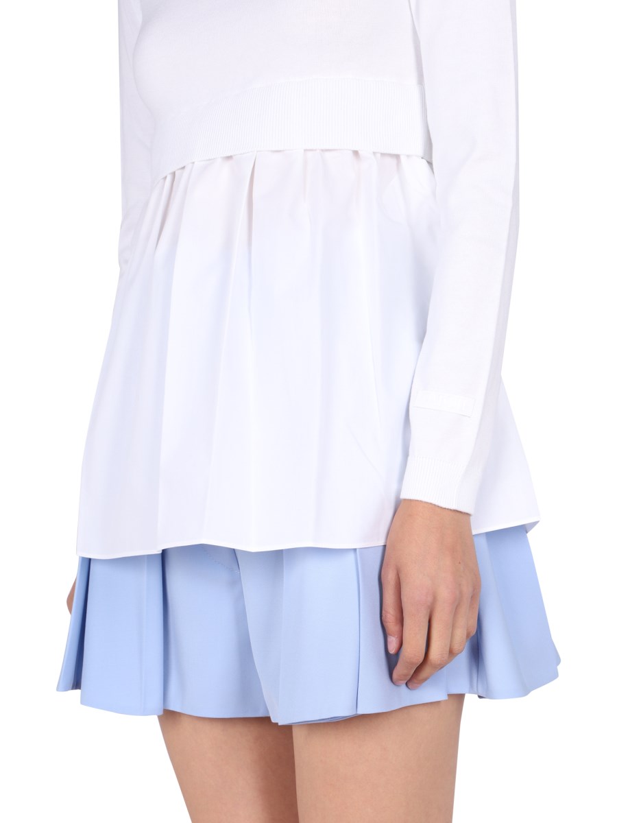 PATOU MAGLIA GIROCOLLO IN COTONE E LANA
