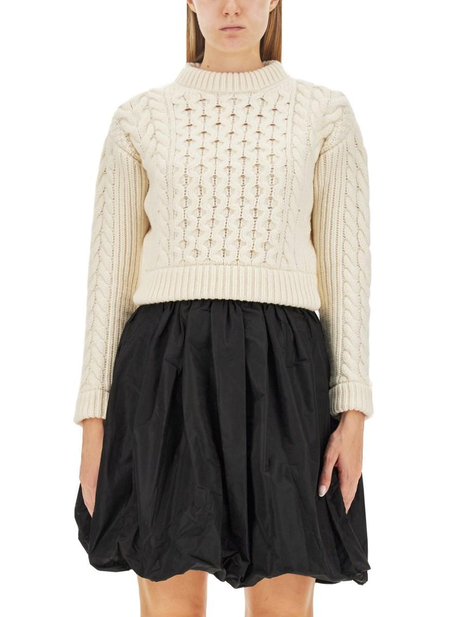 PATOU MAGLIONE INTRECCIATO IN LANA E CASHMERE