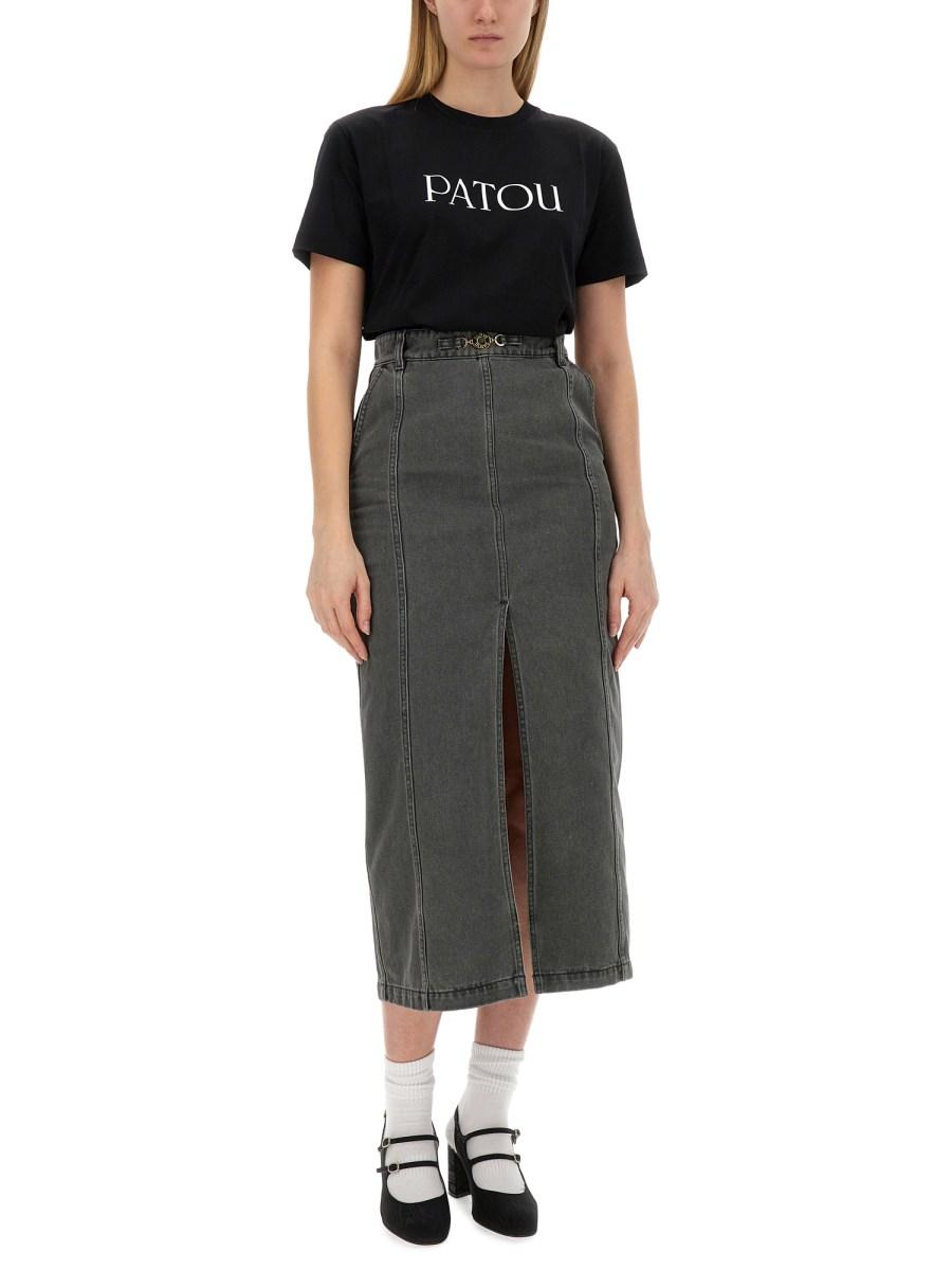 PATOU T-SHIRT IN JERSEY DI COTONE CON STAMPA LOGO