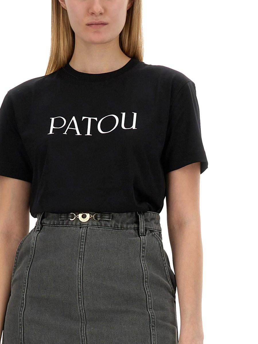 PATOU T-SHIRT IN JERSEY DI COTONE CON STAMPA LOGO