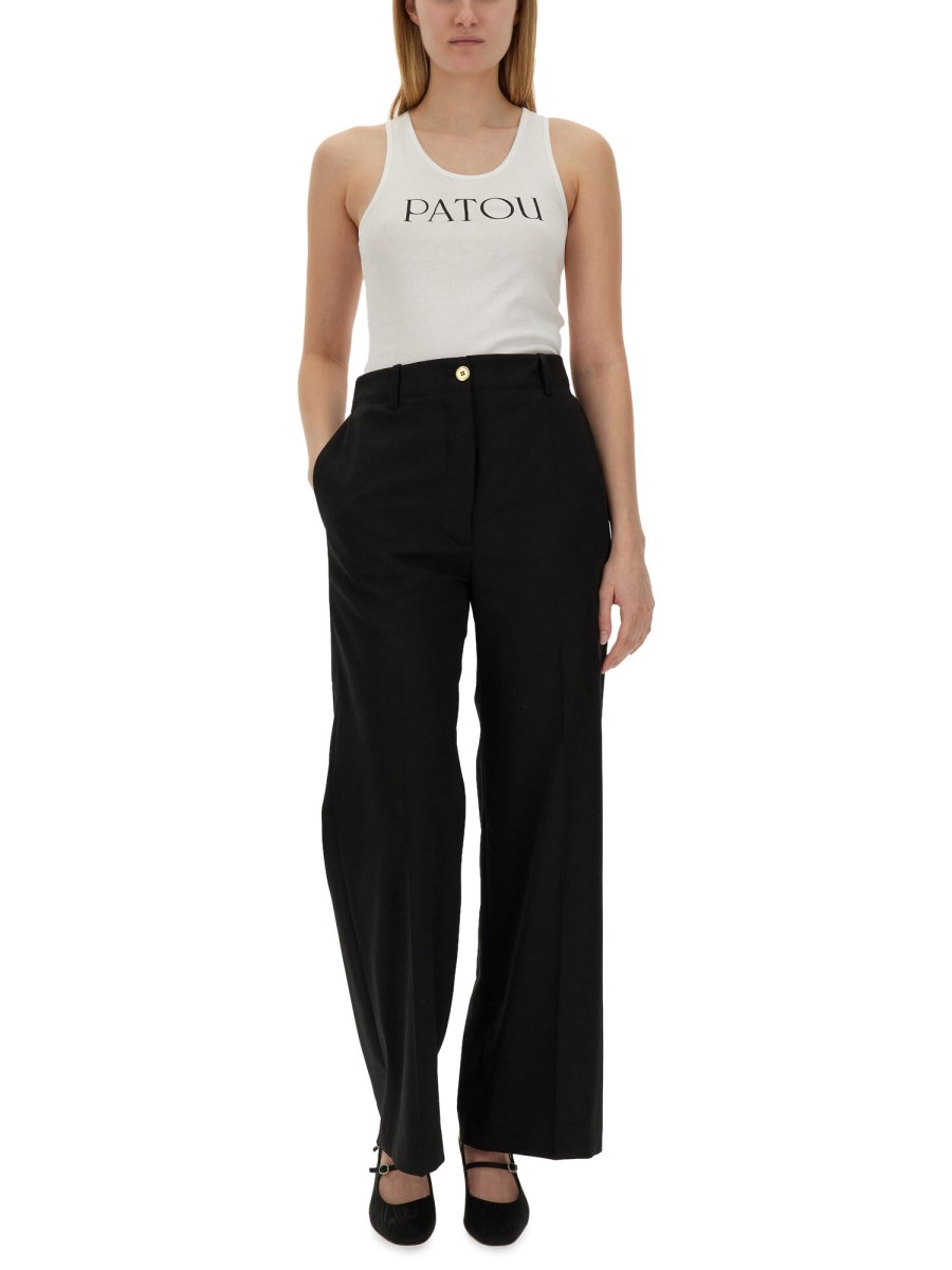 PATOU T-SHIRT IN JERSEY DI COTONE CON STAMPA LOGO