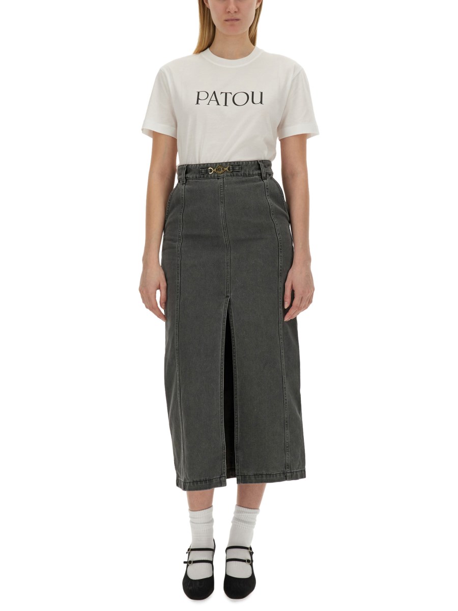 PATOU T-SHIRT IN JERSEY DI COTONE CON STAMPA LOGO