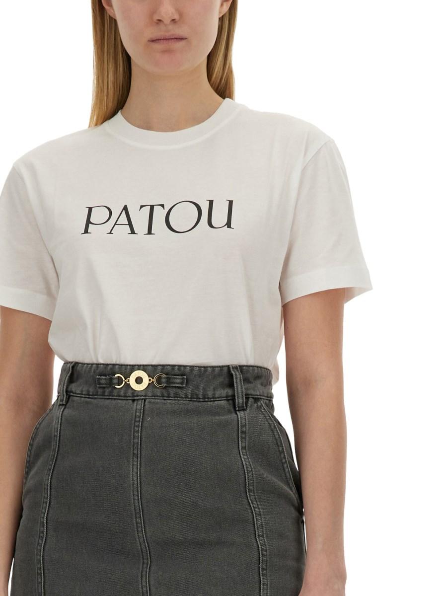 PATOU T-SHIRT IN JERSEY DI COTONE CON STAMPA LOGO
