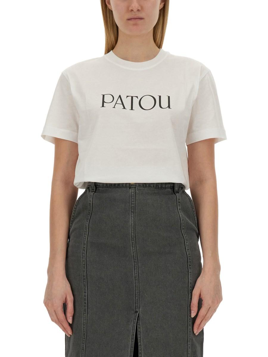 PATOU T-SHIRT IN JERSEY DI COTONE CON STAMPA LOGO
