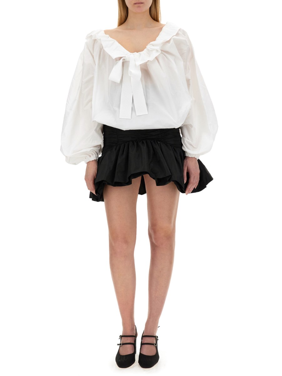 PATOU TOP IN COTONE BIO CON MANICHE A PALLONCINO
