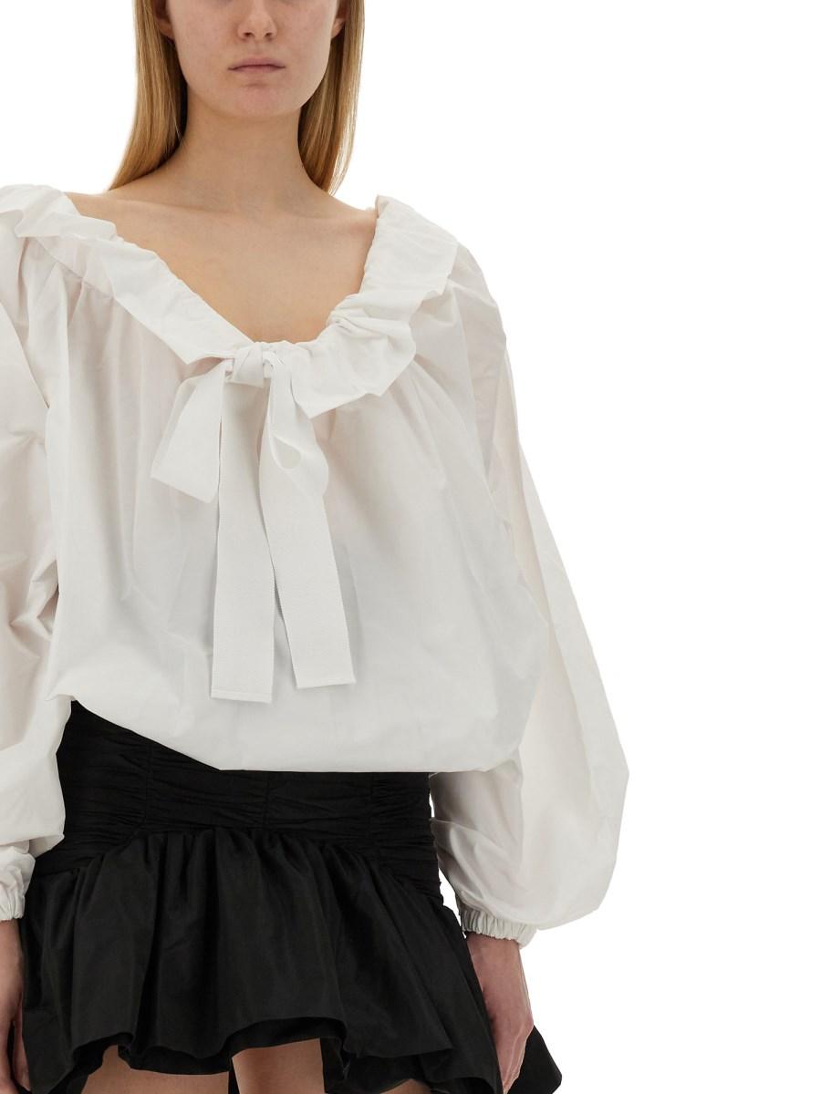 PATOU TOP IN COTONE BIO CON MANICHE A PALLONCINO