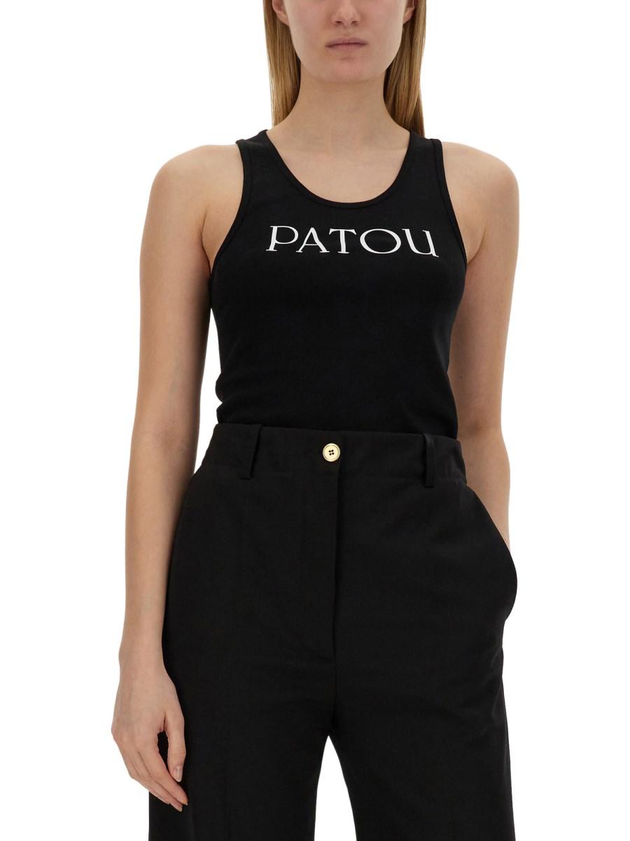 PATOU TOP IN JERSEY DI COTONE CON STAMPA LOGO