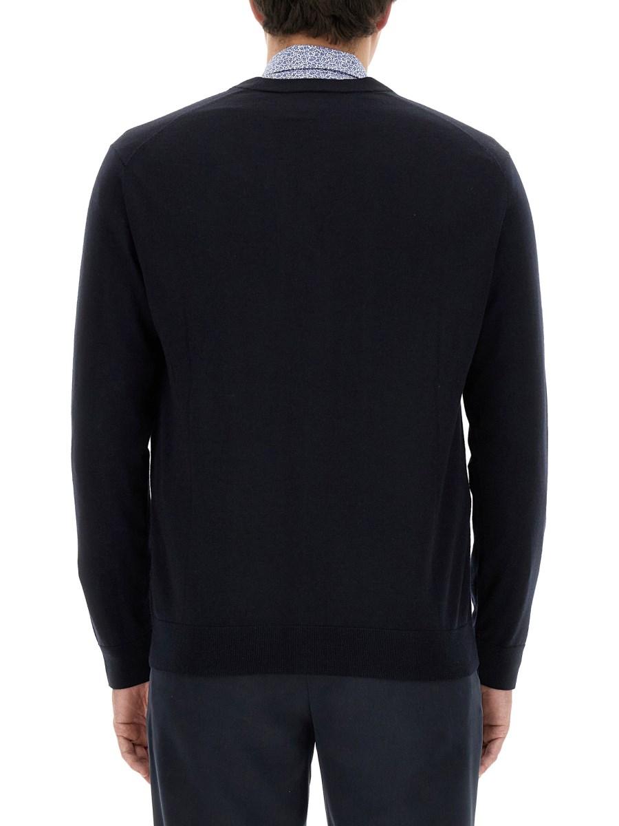 PAUL SMITH CARDIGAN IN LANA CON SCOLLO A V
