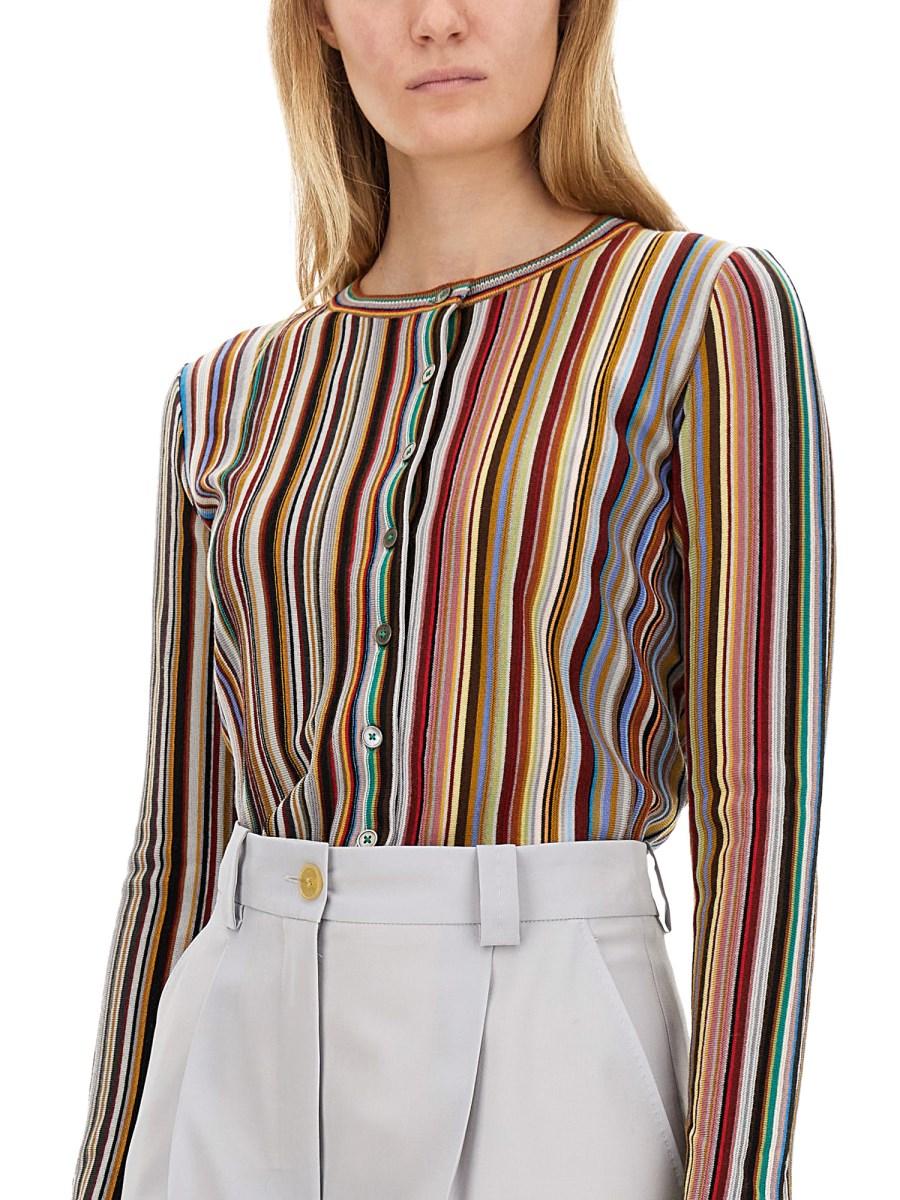 PAUL SMITH CARDIGAN "SIGNATURE STRIPE" IN LANA